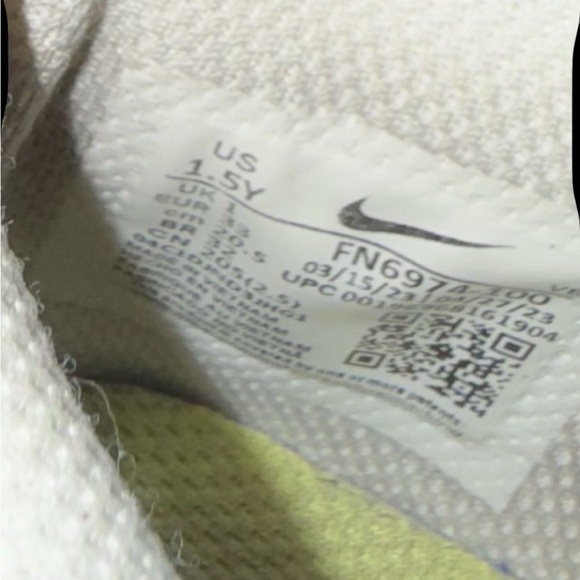 Nike Dunk Low TD Sz 1.5  White Stadium Green Game Royal Lemon - Picture 5 of 6